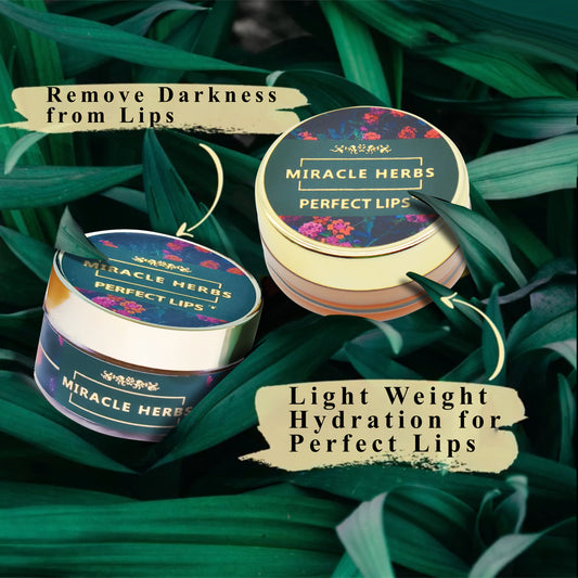 Miracle Herbs PERFECT LIPS lip treatment balm & lip exfoliator /100% Organic